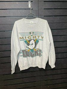 Vintage 1993 NHL Mighty Ducks Crewneck Size Large Used Official Fan